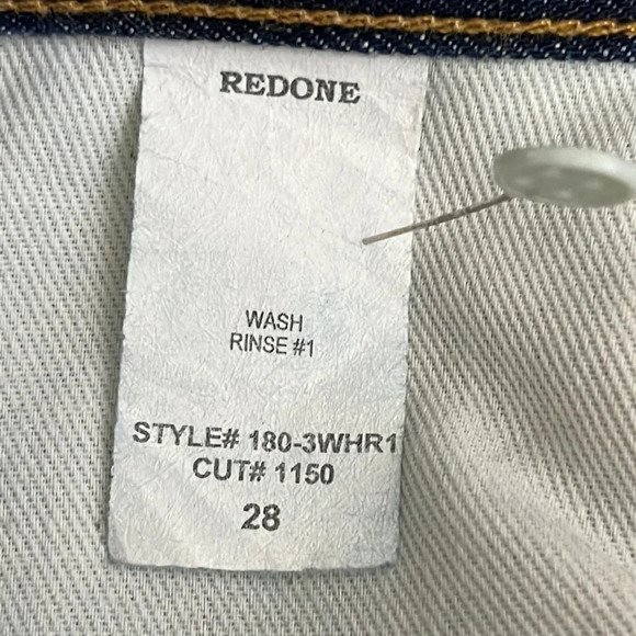 Re/Done Originals Rigid High Rise Button Fly Crop Raw Hem Jeans - Size 28 - Picture 6 of 8